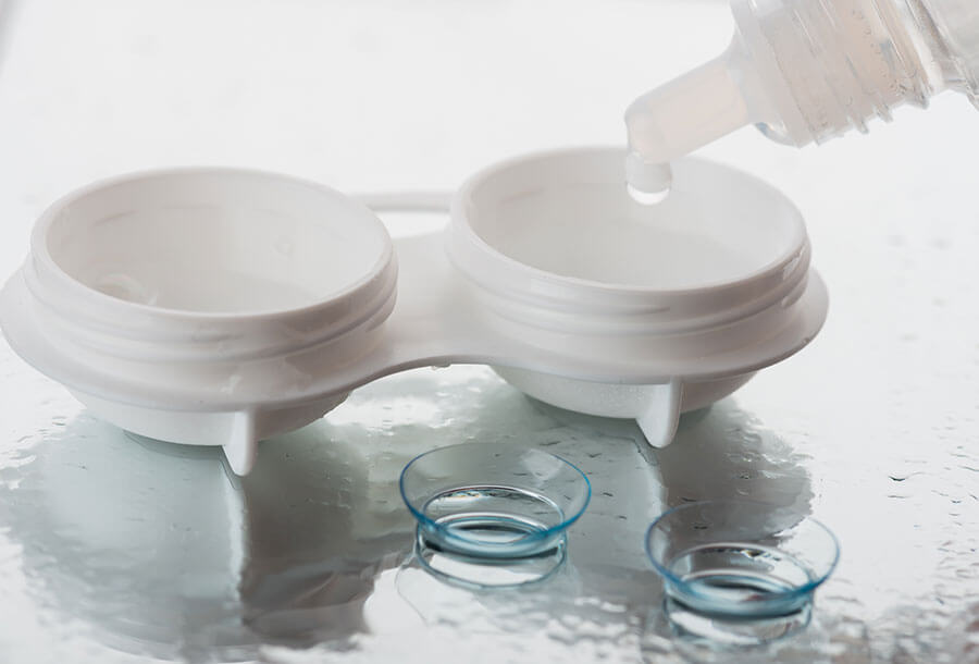 contact lenses and lens cleaning solution